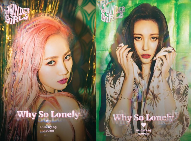 예은(왼쪽)과 선미 그룹 원더걸스는 다음 달 5일 디지털 싱글 '와이 소 론리'로 컴백한다. /JYP엔터테인먼트 제공