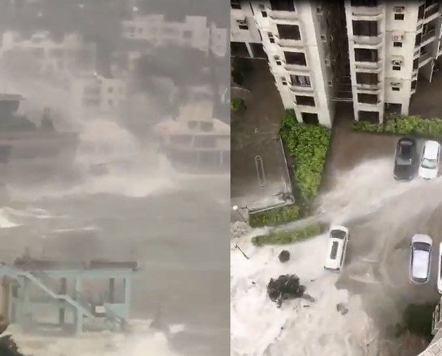 홍콩 태풍 '하토' 피해 속출! . 23일(현지시간) 홍콩을 강타한 태풍 '하토'로 홍콩 전역에서 피해가 속출하고 있다. /유튜브 캡처