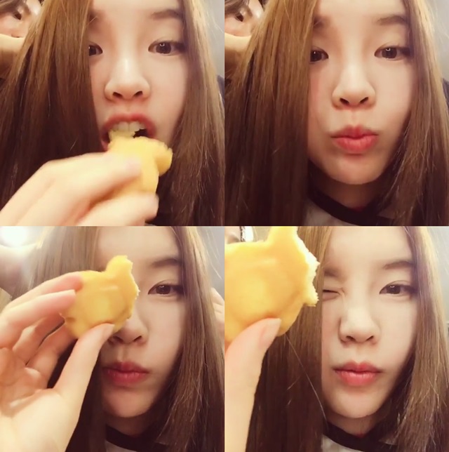인아의 일상. 가수 인아가 4일 인스타그램에 간식을 먹는 영상을 공개했다. /인아 인스타그램