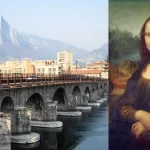 Jembatan Azzone Visconti di Kota Lecco diyakini berada pada latar lukisan Mona Lisa. Foto: Getty Images/BBC