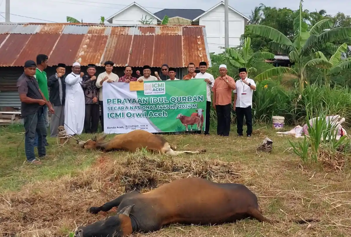 ICMI Aceh Qurban Perdana, Sembelih 4 Ekor Sapi. Foto: Istimewa
