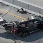 Pajero yang hancur usai tabrak truk tronton. Foto: Tangkapan Layar TVOne