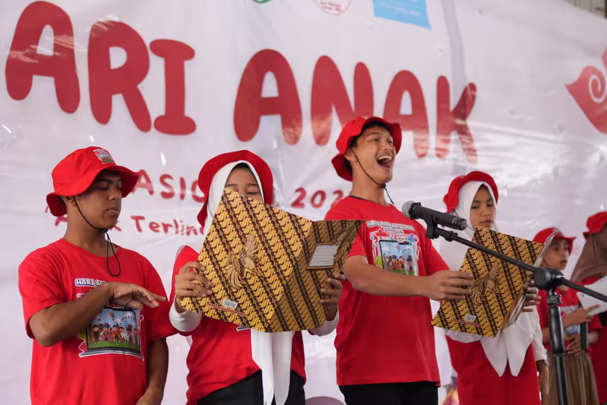 Pembacaan Suara Anak di perayaan Hari Anak Nasional 2024 di Lapangan Blang Padang, Banda Aceh, Minggu, 11 Agustus 2024. Foto: Istimewa