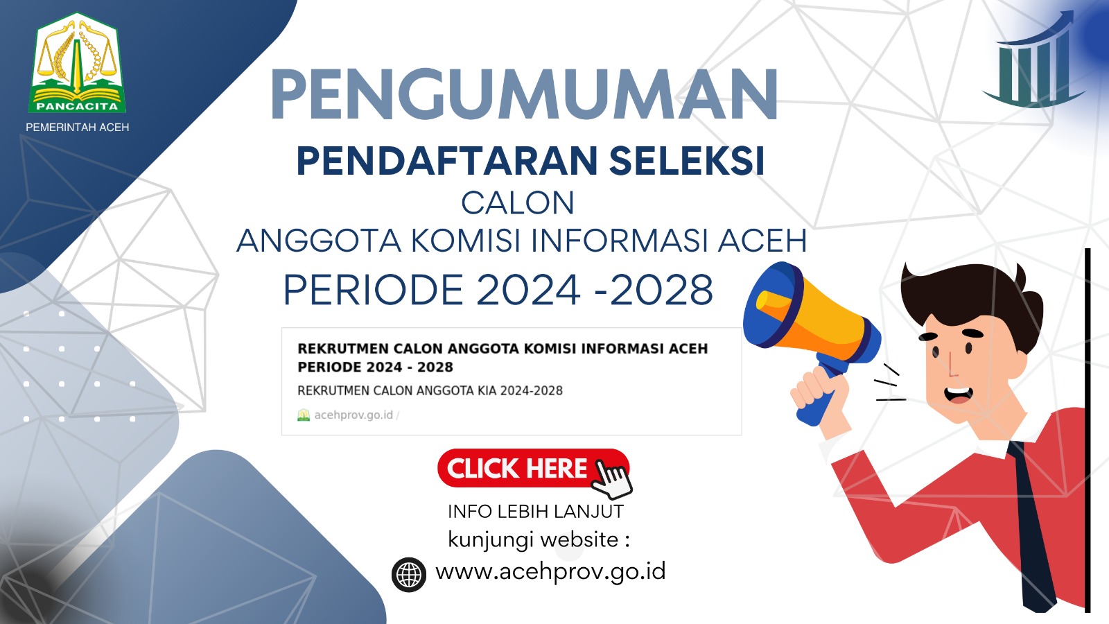 Rekrutmen Calon Anggota Komisi Informasi Aceh Periode 2024 – 2028 Dibuka