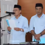 Paslon Amiruddin-Anwar saat menyampaikan visi, misi dan program pada Rapat Paripurna Istimewa DPRK Pidie, Rabu, 25 September 2024. Foto: KIP Pidie
