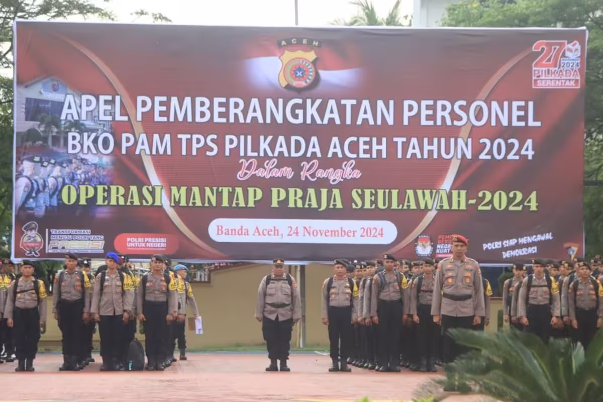 Apel pemberangkatan PAM BKO Polda Aceh