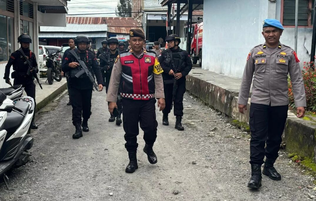 Personel Polres Bener Meriah patroli usai Pilkada