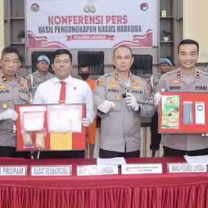 Polres Langsa konferensi pers sabu sabu