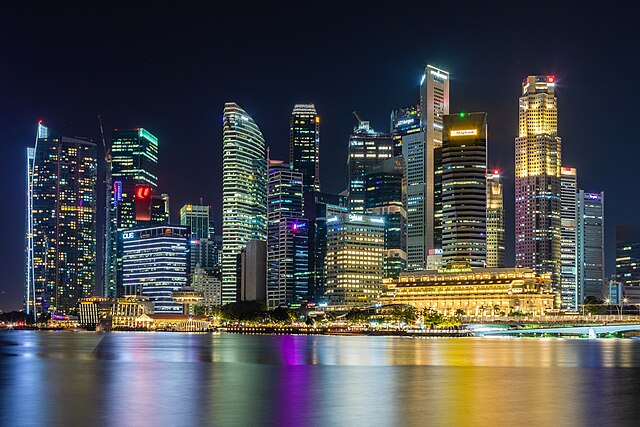 Pusat kawasan bisnis Singapura di Marina Bay