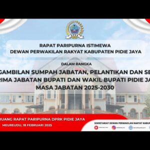 Rapat paripurna DPRK Pidie Jaya
