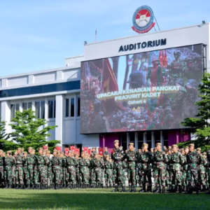 Upacara kenaikan pangkat prajurit kadet Unhan