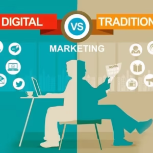 Ilustrasi media digital vs tradisional
