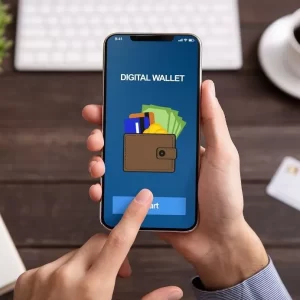 Ilustrasi dompet digital atau e wallet