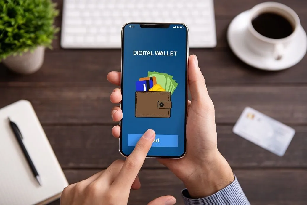 Ilustrasi dompet digital atau e wallet