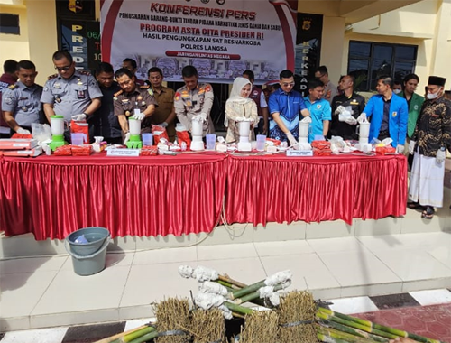 Pemusnahan BB sabu dan ganja di Langsa