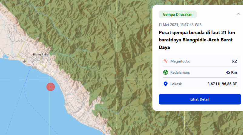 Pusat gempa Blangpidie