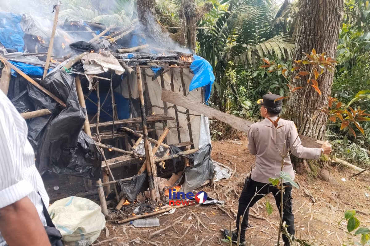 pembakaran lapak judi dan narkoba (1)