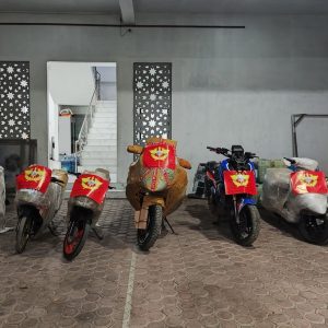 Motor mewah disita Bea Cukai Lhokseumawe daris ebuah gudang