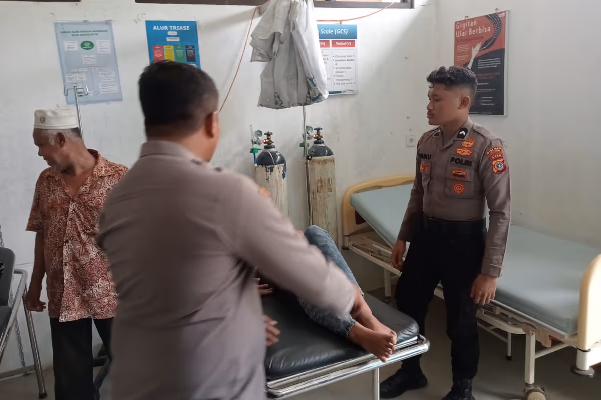 Nika setelah dievakuasi ke Puskesmas