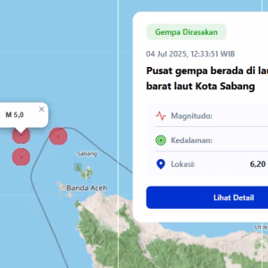 Gempa 5,0 Sabang