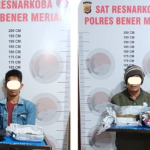 AA dan H, dua pengedar ganja yang digaruk Tim Satresnarkoba Polres Bener meriah