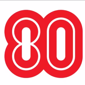 Elemen grafis logo HUT 80 RI3