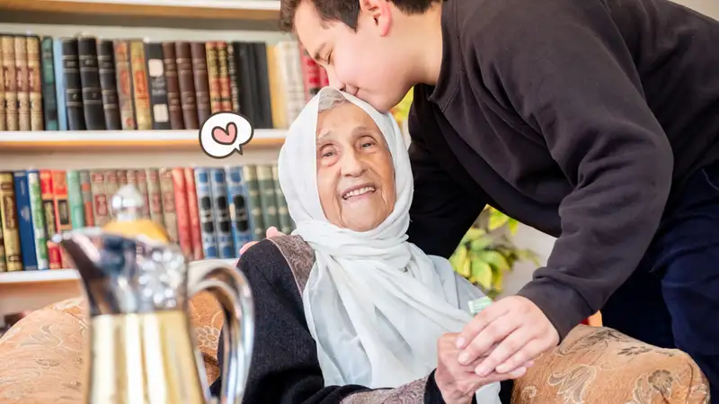 Ilustrasi merawat ibu