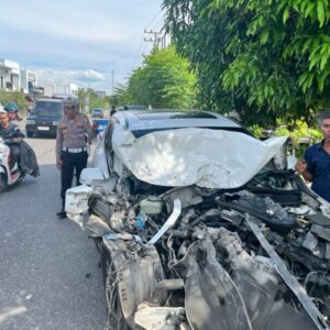 Kondisi Honda CRV yang dikemudikan Anggota DPRK Aceh Utara