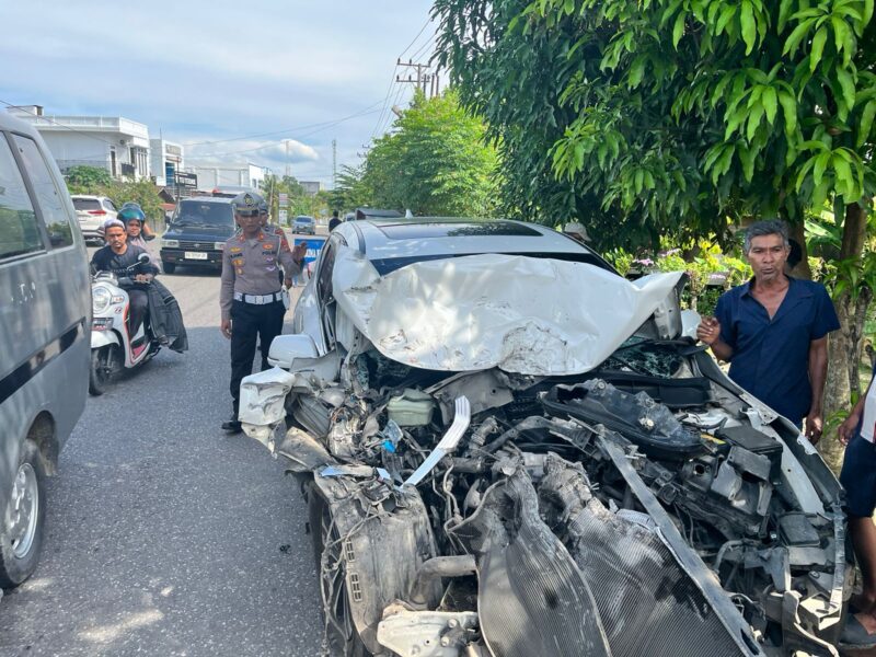 Kondisi Honda CRV yang dikemudikan Anggota DPRK Aceh Utara