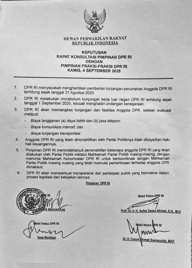 Keputusan DPR RI Keputusan DPR RI
