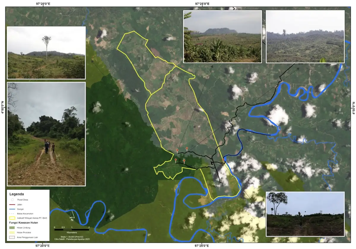 Peta kawasan hutan lindung Lubok Pusaka