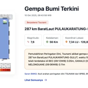 Gempa 7,6 Magnitudo