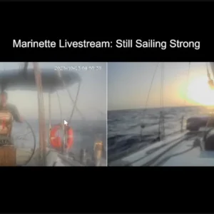 Tangkapan layar siaran langsung dari kapal Marinette