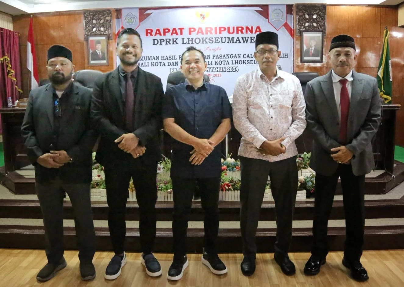 Pimpinan DPRK Lhokseumawe bersama Sayuti Husaini
