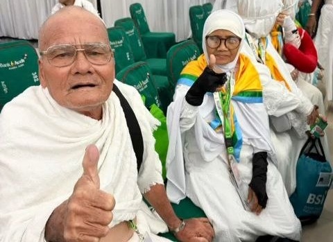 Muhammad Amin Teunom jemaah tertua kloter 9 asal Aceh Jaya