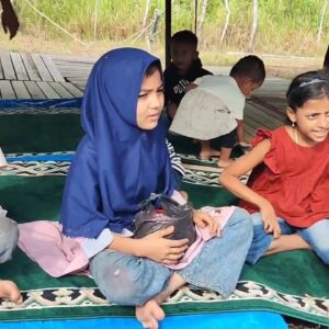 Anak anak pengungsi Rohingya di shelter baru Lhokseumawe