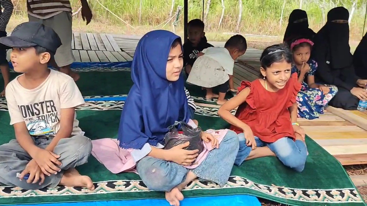 Anak anak pengungsi Rohingya di shelter baru Lhokseumawe