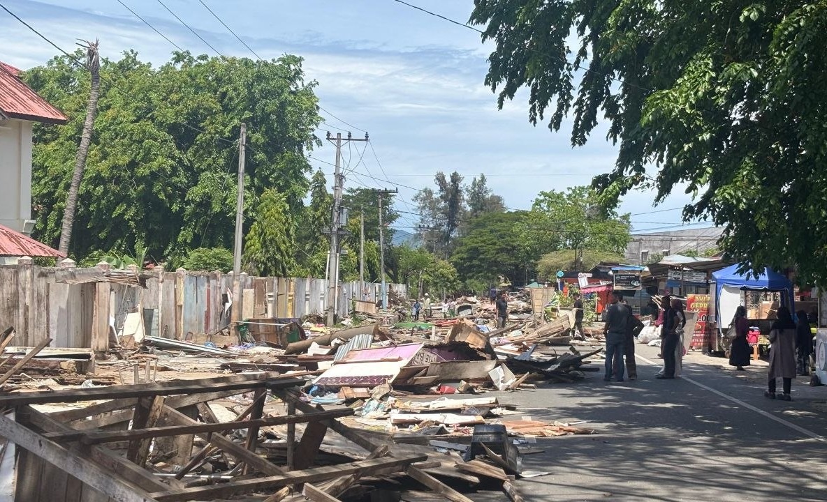 Pembongkaran kios di Jalan UIN Ar Raniry