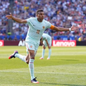 Mbappe selebrasi usai bobol gawang Maroko