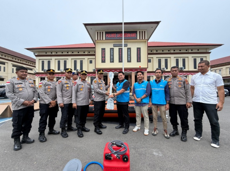 PLN NP Arun serahkan peraku karet kepada Polres Lhokseumawe