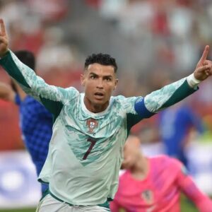Selebrasi Ronaldo usai cetak gol ke gawang Kroasia