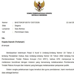 Surat KPK kepada kepala daerah