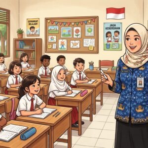 Ilustrasi guru PPPK mengajar
