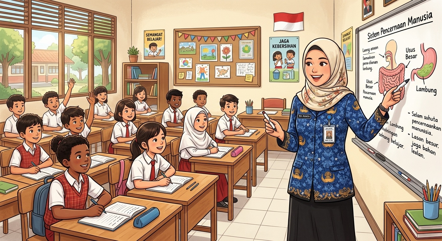 Ilustrasi guru PPPK mengajar
