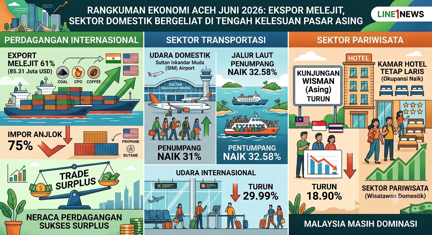 Info Grafis Ringkasan Ekonomi Aceh Juni 2026