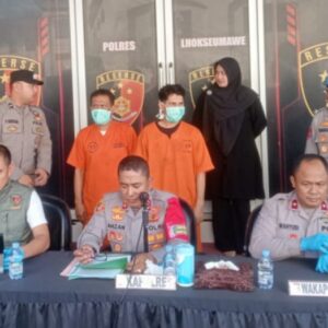 Kapolres Lhokseumawe konferensi pers kasus penculikan terkait utang