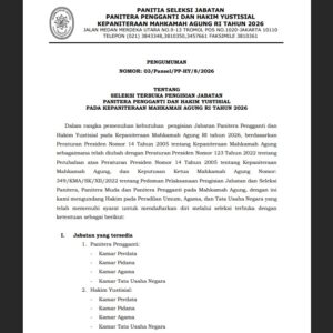 MA buka seleksi PP dan Hakim Yustisial 2026