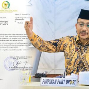 Surat resmi Haji Uma (Sudirman) Anggota DPD RI asal Aceh kepada KJRI Songkhla terkait permohonan perlindungan hukum dan pemulangan 19 nelayan Aceh Timur yang ditangkap di Phuket Thailand.