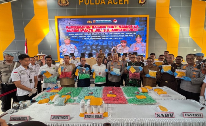 Polda Aceh musnahkan BB narkotika