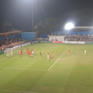 Pertandingan Liga 2 antara Persiraja Banda Aceh melawan Adhyaksa FC Bekasi di Stadion H. Dimurthala Lampineung dengan skor akhir 0-0. Keterangan Foto
